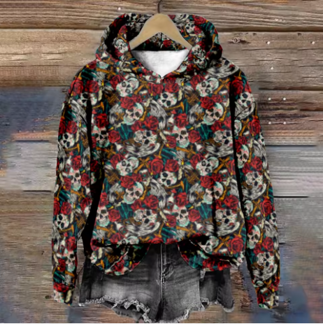 Anna | Rockabilly Tattoo Rose Hoodie