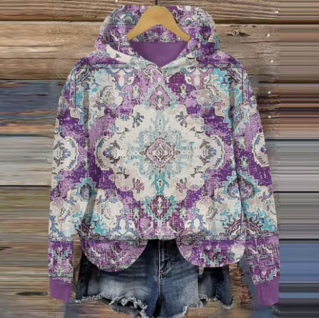 Ivy | Boho Mosaic Medallion Print Hoodie