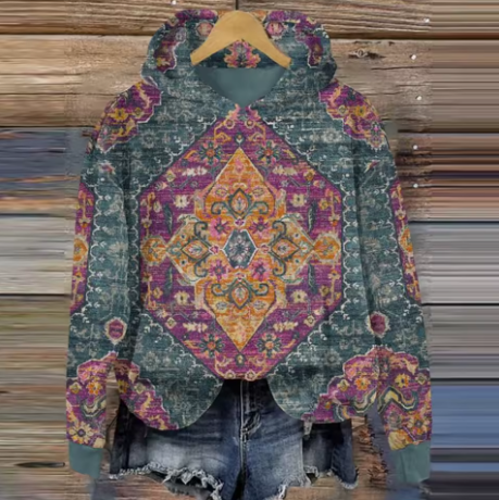 Ivy | Boho Mosaic Medallion Print Hoodie