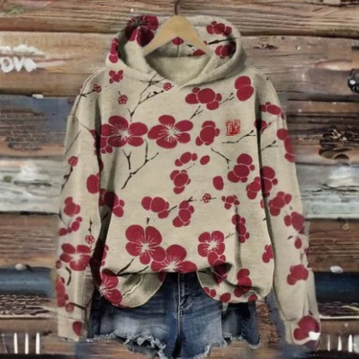 Olivia | Japanese Blossom Print Cozy Hoodie